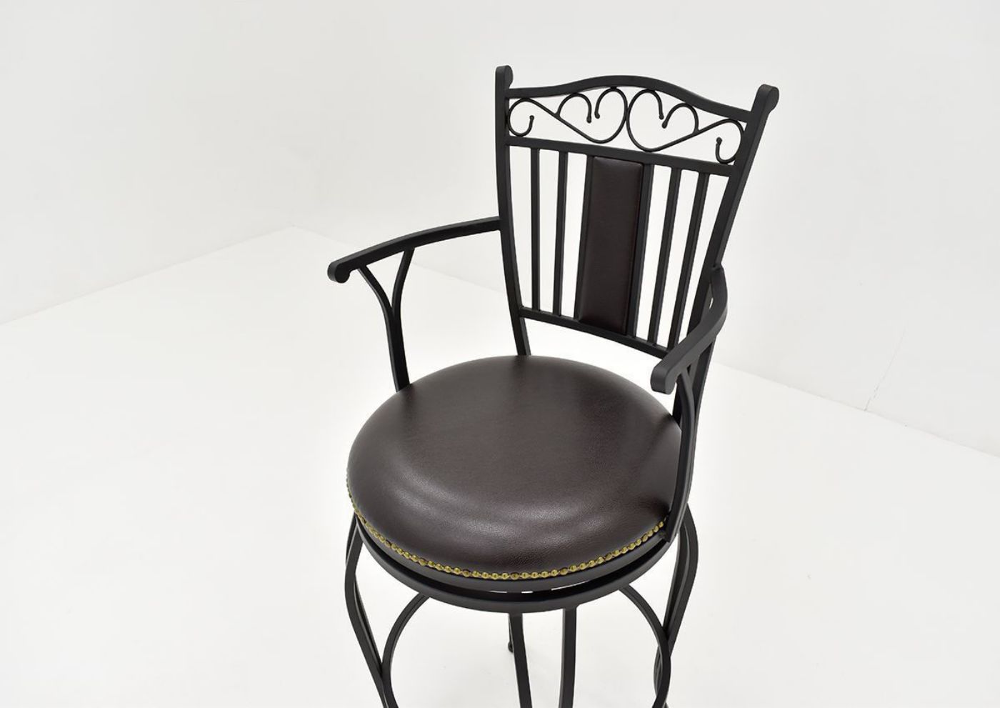 Overhead View of the Seating Area and Back on the Garcia 30 Inch Barstool - Dark Brown | Home Furniture Plus Bedding
