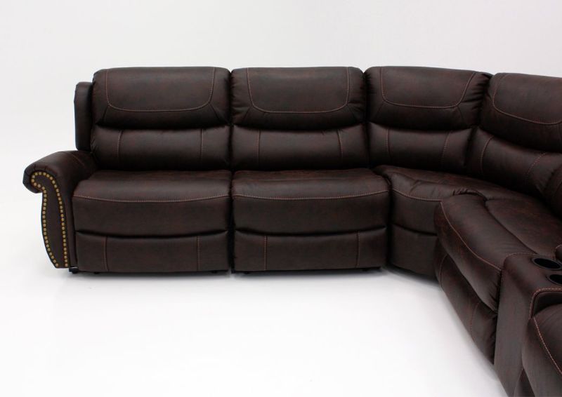 Brown Austin POWER ACTIVATED Sectional Sofa by Manwah Showing the Loveseat | Home Furniture Plus Bedding
