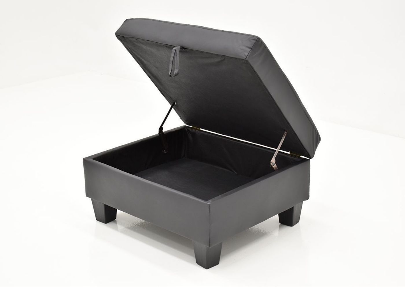 View of the Top Open on the Ryder Ottoman in Black by Global Trading Unlimited | Home Furniture Plus Bedding