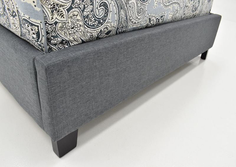 Close Up View of the Upholstered Footboard and Side Rails on the Eva Queen Size Upholstered Bed in Gray by Crown Mark, Intl. | Home Furniture Plus Mattress