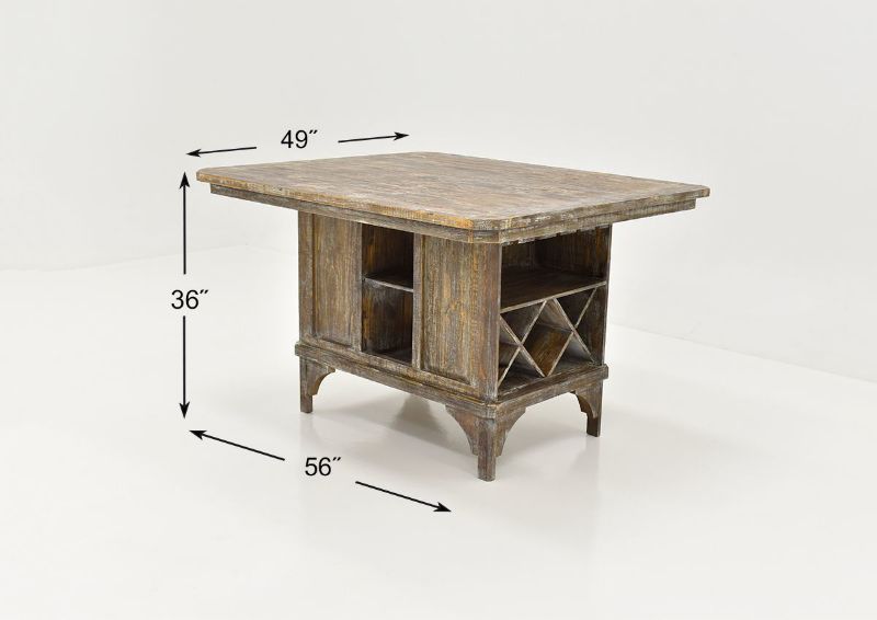Dimension Details of the Brooks Counter Height Table in Barnwood by Vintage Furniture, LLC. | Home Furniture Plus Bedding