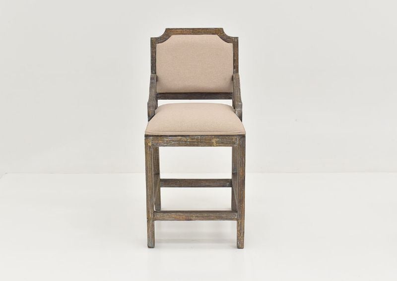 Front Facing View of the Brooks Chairback Barstool in Barnwood by Vintage Furniture, LLC. | Home Furniture Plus Bedding