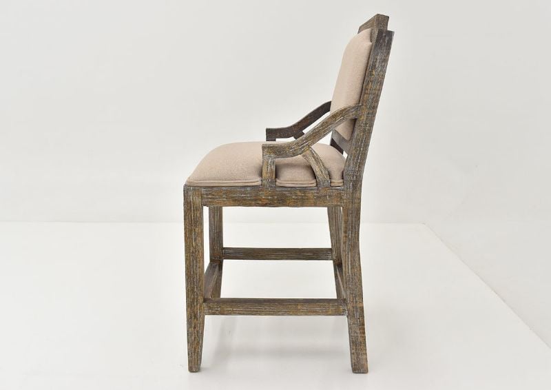Side View of the Brooks Chairback Barstool in Barnwood by Vintage Furniture, LLC. | Home Furniture Plus Bedding