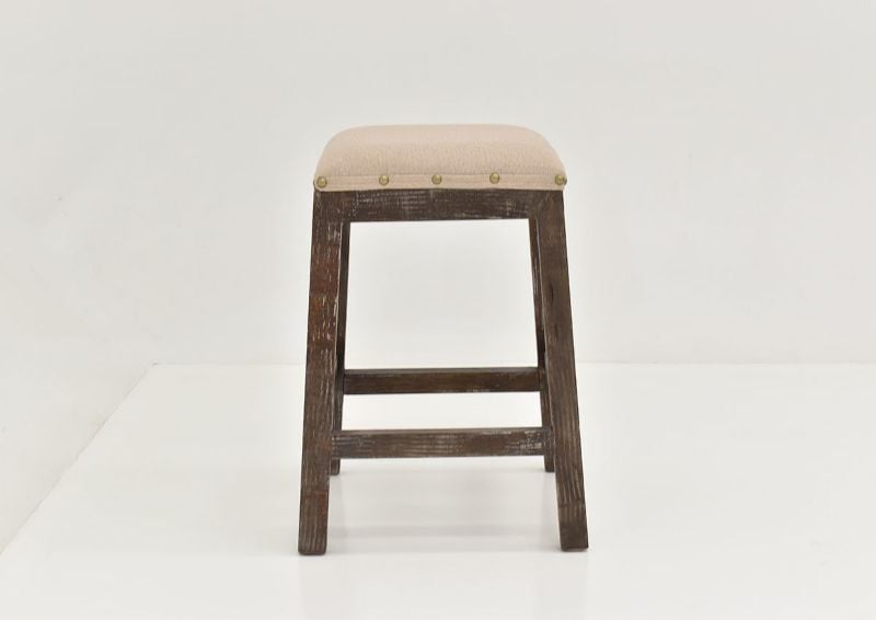 Front Facing View of the Brooks Barstool in Barnwood by Vintage Furniture, LLC. | Home Furniture Plus Bedding