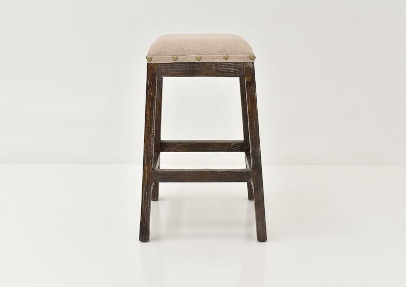 Side View of the Brooks Barstool in Barnwood by Vintage Furniture, LLC. | Home Furniture Plus Bedding