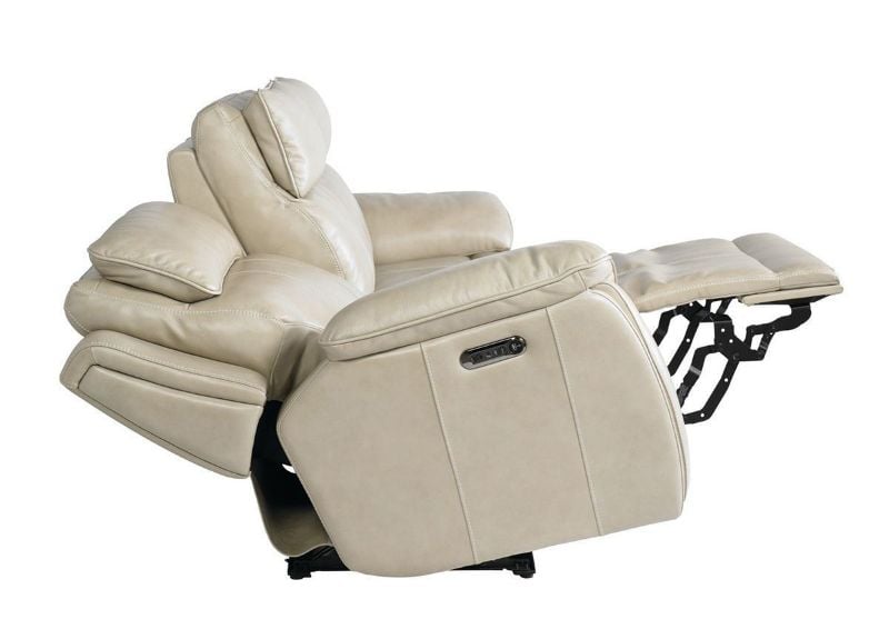 Reclined Side View of the Levitate POWER Reclining Sofa in Diamond Beige by Bassett | Home Furniture Plus Bedding