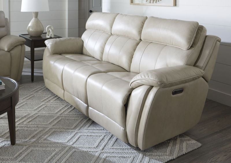 Styled Room View of the Levitate POWER Reclining Sofa in Diamond Beige by Bassett | Home Furniture Plus Bedding