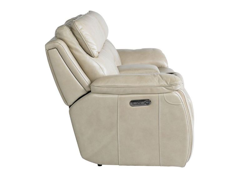 Side View of the Levitate POWER Loveseat in Diamond Beige by Bassett | Home Furniture Plus Bedding