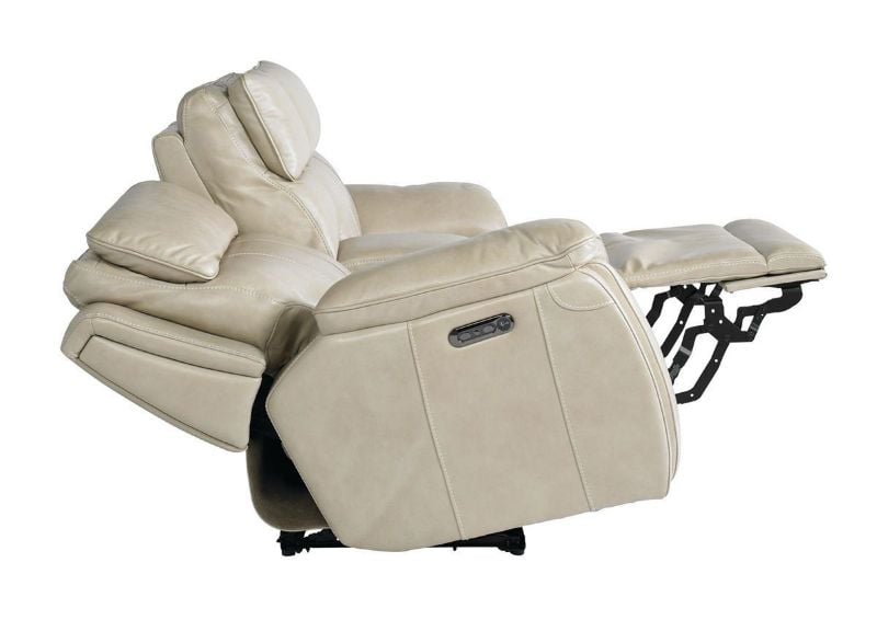 Reclined Side View of the Levitate POWER Loveseat in Diamond Beige by Bassett | Home Furniture Plus Bedding