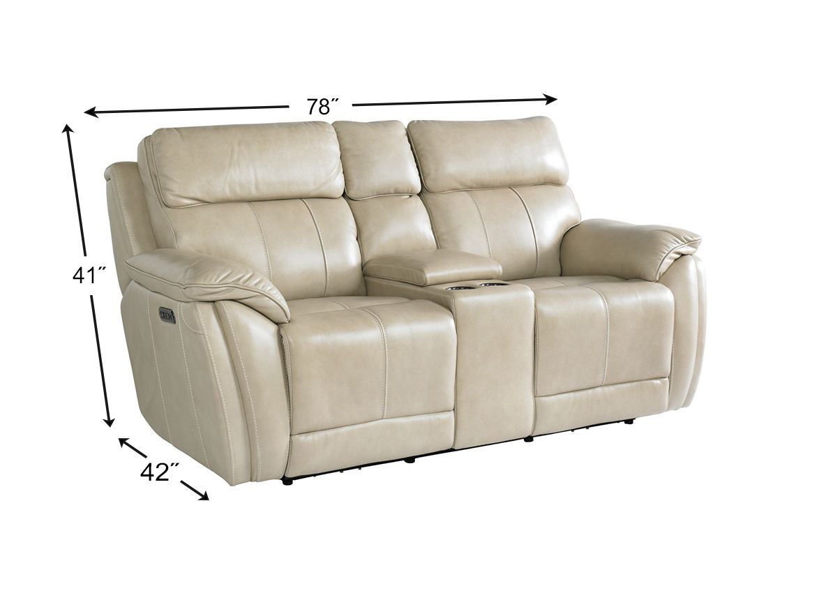 Cream leather deals recliner sofa set