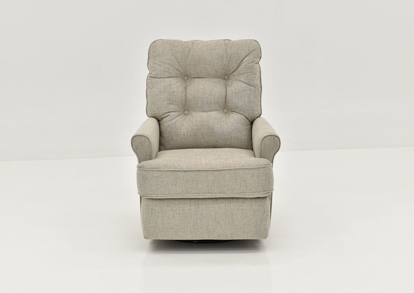Front View of the Carissa Swivel Glider Recliner in Gray by Best Home Furnishings | Home Furniture Plus Bedding