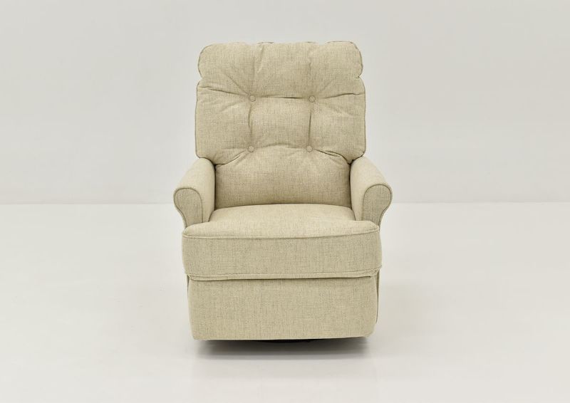 Front View of the Carissa POWER Swivel Glider Recliner in Linen by Best Home Furnishings | Home Furniture Plus Bedding
