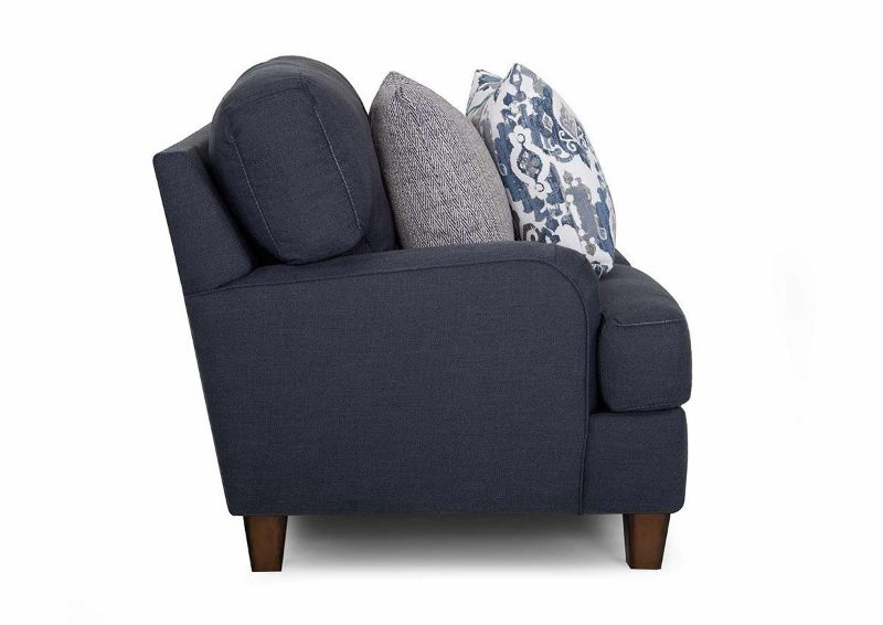 Side View of the Landry Sofa in Blue Indigo by Franklin Corporation Showing Sofa Dimensions | Home Furniture Plus Bedding