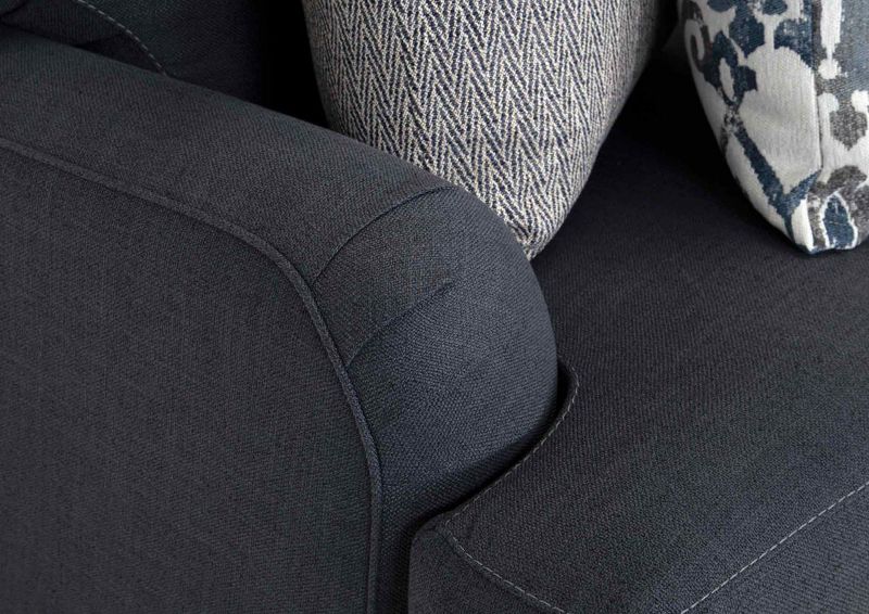 Close Up View of the Arm on the Landry Sofa in Blue Indigo by Franklin Corporation | Home Furniture Plus Bedding