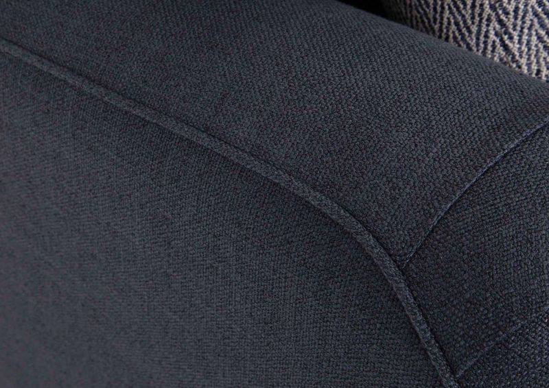 Close Up View of the Arm on the Landry Chair in Blue Indigo by Franklin Corporation | Home Furniture Plus Bedding