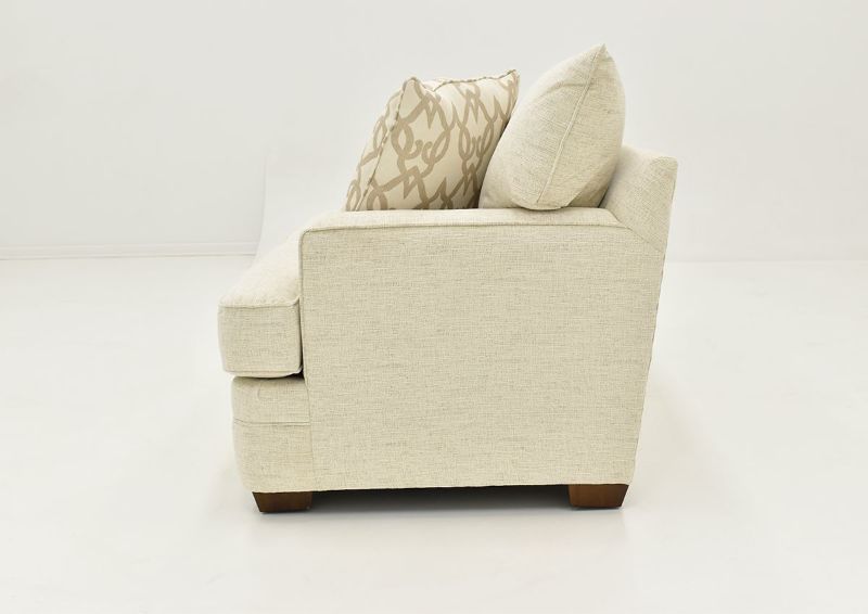 Off White Chadwick Loveseat by Klaussner Showing the Side View, Made in the USA | Home Furniture Plus Bedding