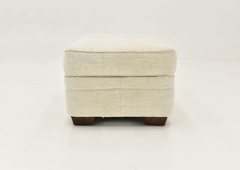 Off White Chadwick Ottoman by Klaussner Showing the Side View, Made in the USA | Home Furniture Plus Bedding