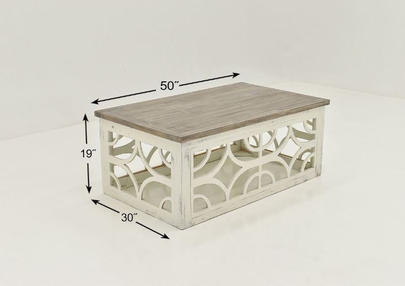Dimension Details of the Westgate Coffee Table by Vintage Furniture | Home Furniture Plus Bedding