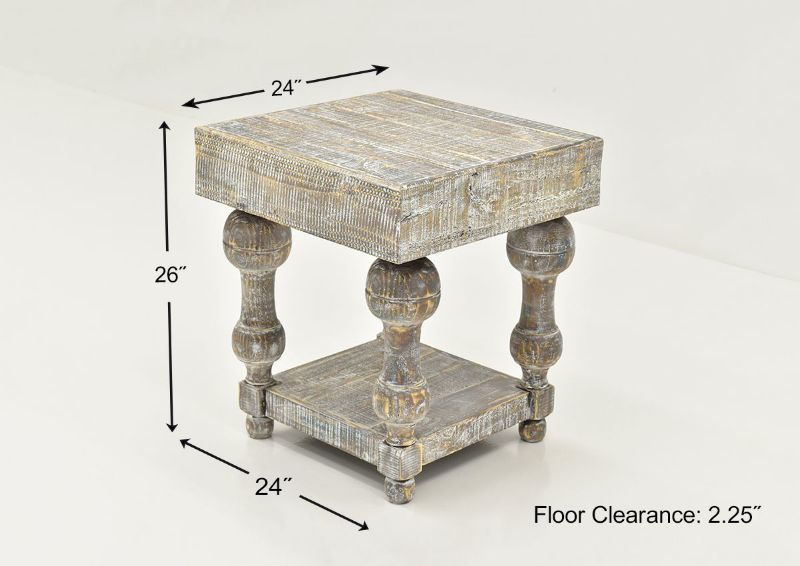 Dimension Details of the Calais End Table by Vintage Furniture | Home Furniture Plus Bedding