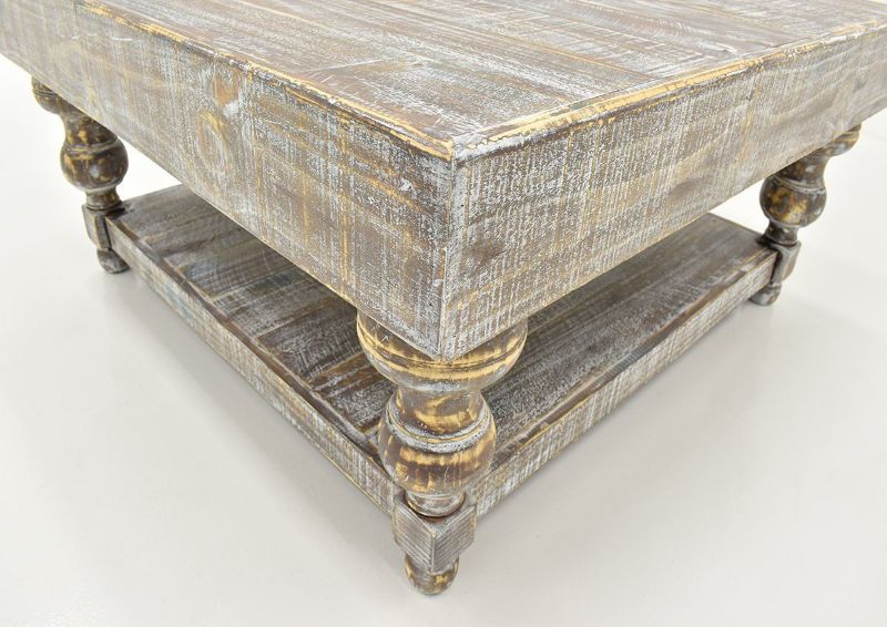 Close Up View of the Corner of the Calais Coffee Table by Vintage Furniture | Home Furniture Plus Bedding
