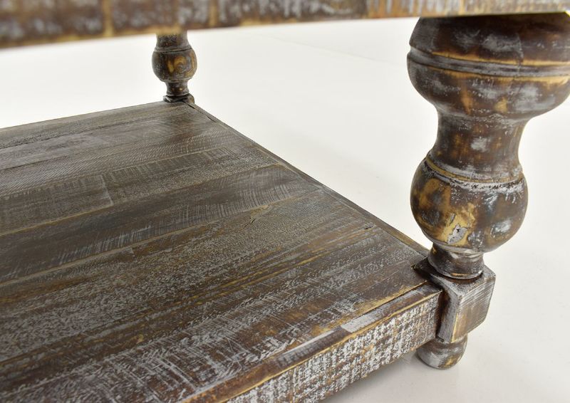 Close Up View of the Leg of the Calais Coffee Table by Vintage Furniture | Home Furniture Plus Bedding