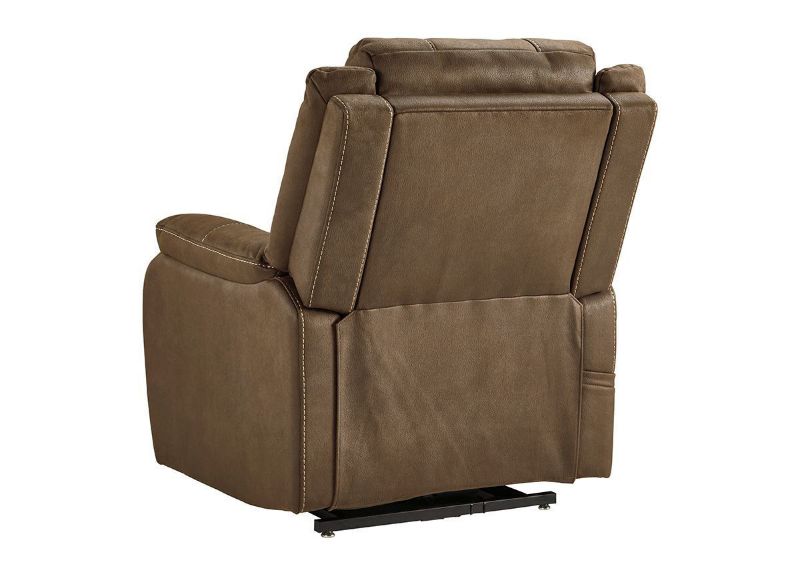 Slightly Angled Back View of the Whitehill POWER Lift Recliner in Chocolate Brown by Ashley Furniture | Home Furniture Plus Bedding