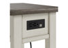 Angled Back View of the Bolanburg Chairside End Table by Ashley Furniture with Close Up of USB Ports and Electrical Outlets | Home Furniture Plus Bedding