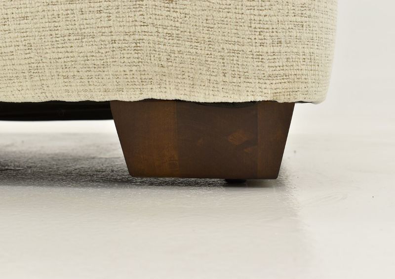 Off White Chadwick Ottoman by Klaussner Showing the Block Style Foot Detail, Made in the USA | Home Furniture Plus Bedding