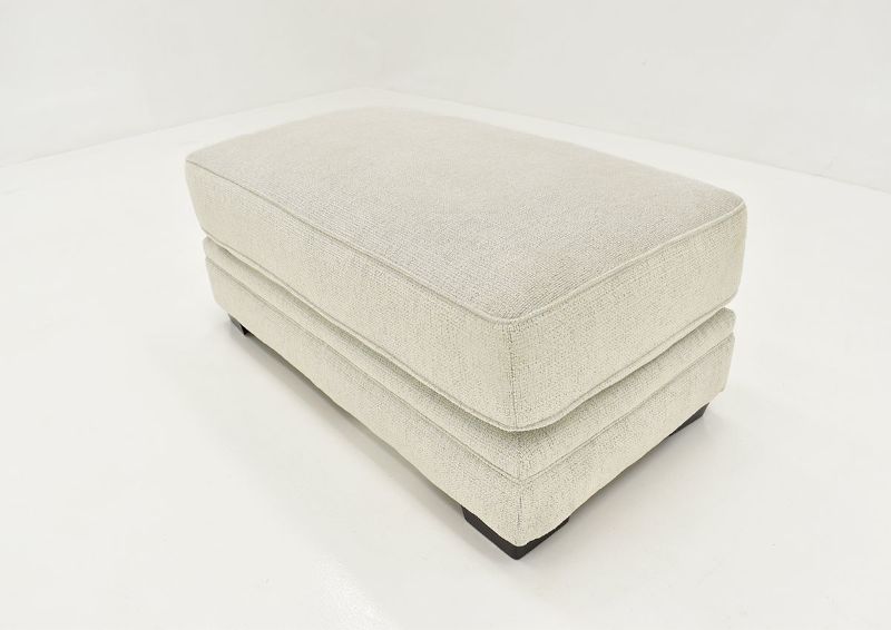 Angled View of the Rowan Ottoman in Off White by Franklin Furniture | Home Furniture Plus Bedding