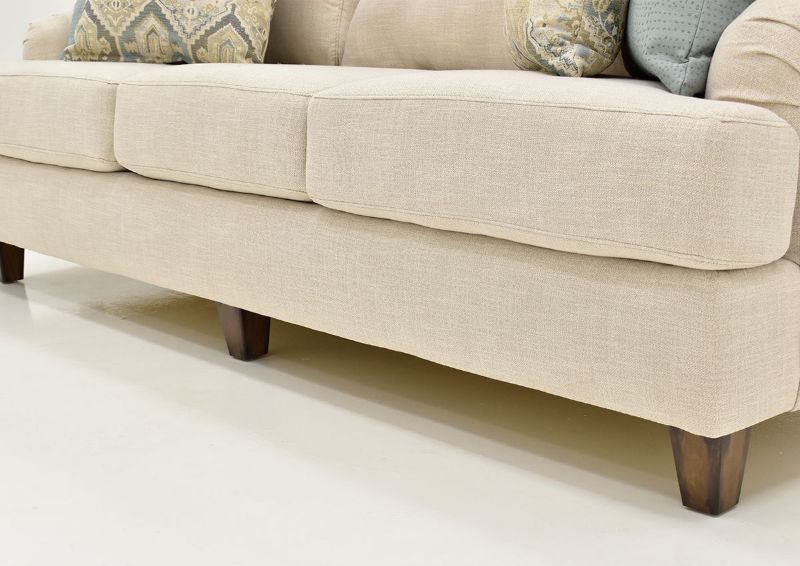Closeup View of the Kaia Sofa in Off White by Franklin Furniture Showing Seat Cushion Details | Home Furniture Plus Bedding