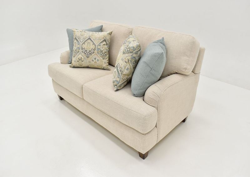 Angle View of the Kaia Loveseat in Off White by Franklin Furniture | Home Furniture Plus Bedding