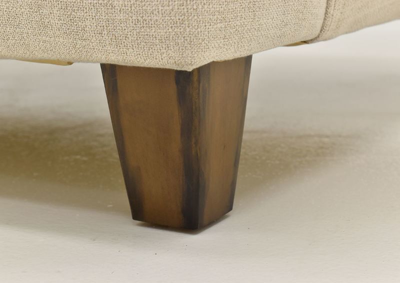 Closeup View of the Foot on the Kaia Loveseat in Off White by Franklin Furniture | Home Furniture Plus Bedding