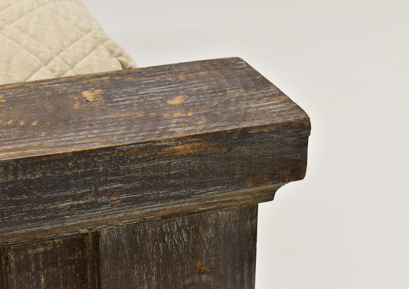 Barnwood Brown Vienna Queen Size Bed by Vintage Furniture Showing the Footboard Detail | Home Furniture Plus Bedding