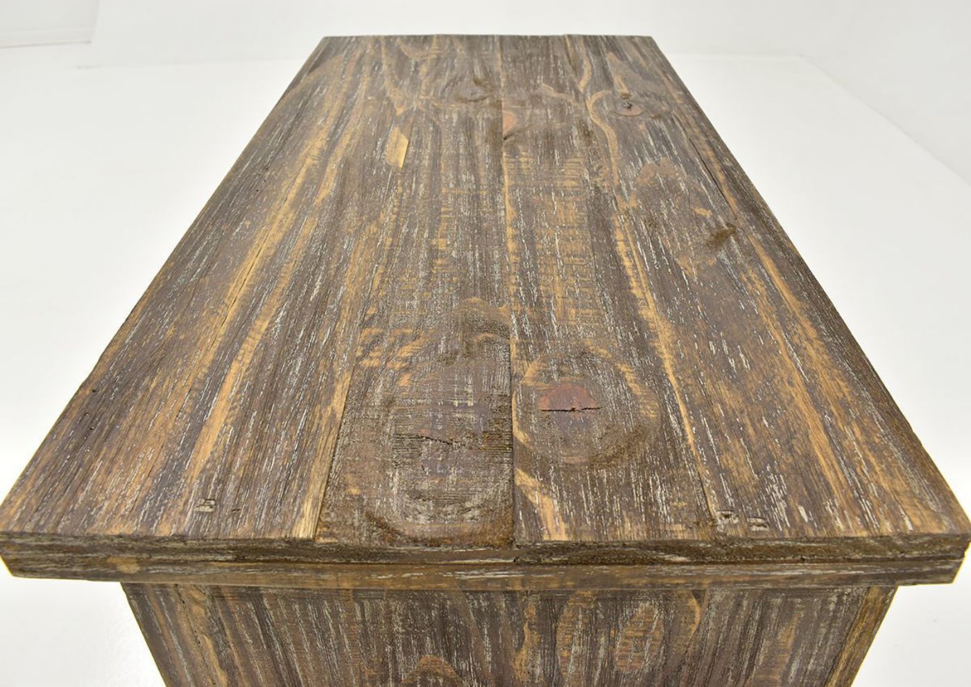 Barnwood Brown Vienna Nightstand by Vintage Furniture Close Up View of Top| Home Furniture Plus Bedding