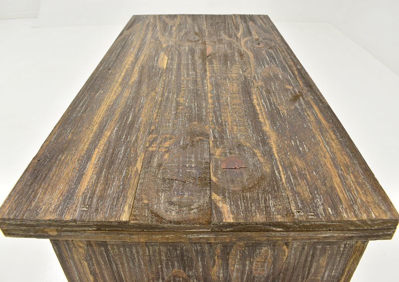 Barnwood Brown Vienna Nightstand by Vintage Furniture Close Up View of Top| Home Furniture Plus Bedding