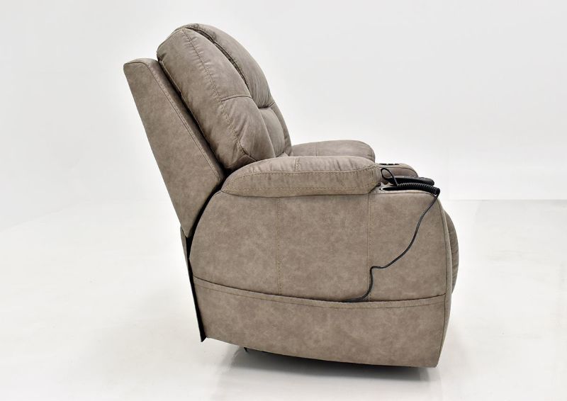 Light Brown Discovery POWER Recliner by HomeStretch, Showing the Side View, Made in the USA | Home Furniture Plus Bedding