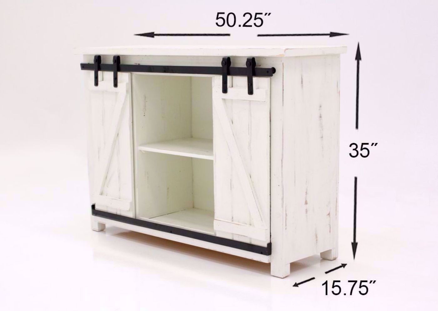 Dimension Details on the Diego 50” TV Stand in White by Vintage Furniture | Home Furniture Plus Bedding