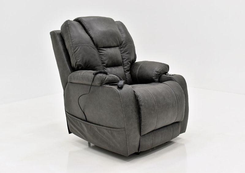 Gray Discovery POWER Recliner by HomeStretch Showing an Angle View, Made in the USA | Home Furniture Plus Bedding