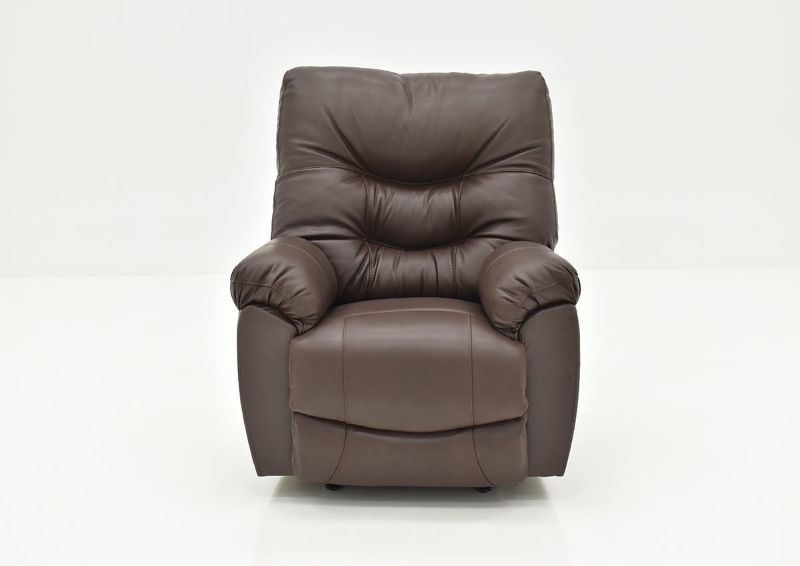 Front View of the Trilogy Leather Rocker Recliner in Dark Brown by Franklin Corporation | Home Furniture Plus Bedding
