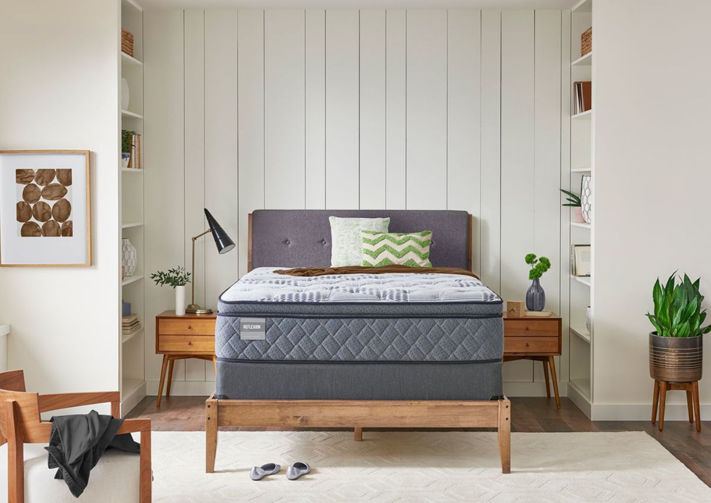 Front Facing Room View of the Sealy Faulkner Plush Mattress in King Size | Home Furniture Plus Bedding