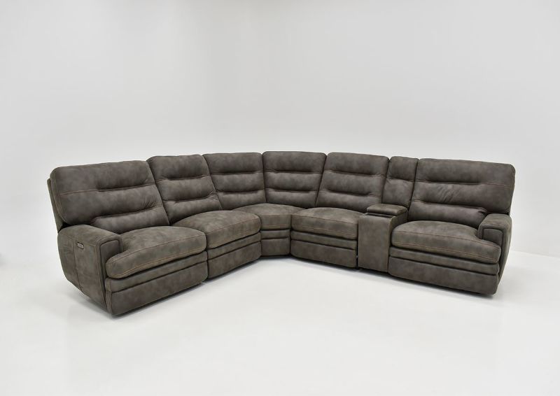 Front Facing View of the Jackson POWER Reclining Sectional Sofa in Gray by Kuka Home | Home Furniture Plus Bedding