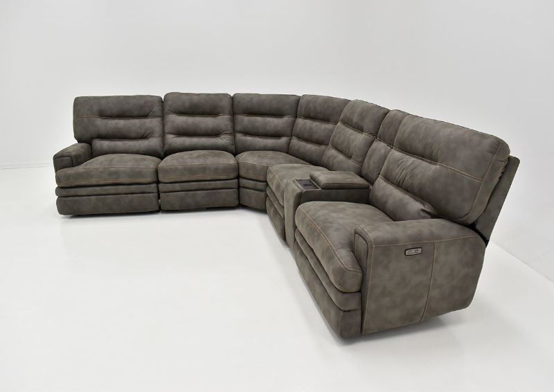 Side View of the Jackson POWER Reclining Sectional Sofa in Gray by Kuka Home | Home Furniture Plus Bedding