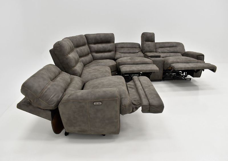 Side View of the Opened Jackson POWER Reclining Sectional Sofa in Gray by Kuka Home | Home Furniture Plus Bedding