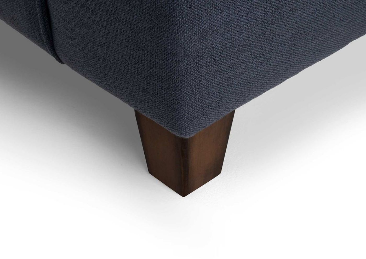 Close Up View of the Wooden Leg on the Landry Sofa Set in Blue Indigo by Franklin Corporation | Home Furniture Plus Bedding