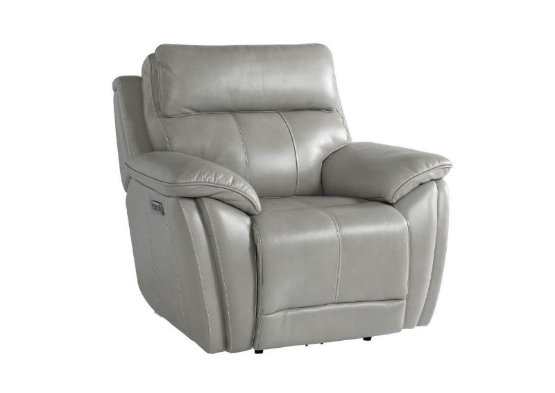 Slightly Angled View of the Levitate POWER Recliner in Nickel Gray by Bassett | Home Furniture Plus Bedding