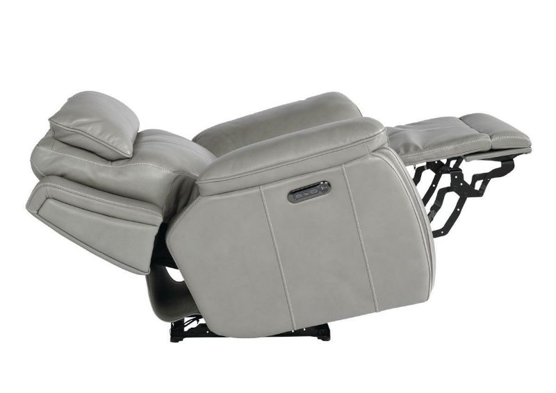 Reclined Side View of the Levitate POWER Recliner in Nickel Gray by Bassett | Home Furniture Plus Bedding