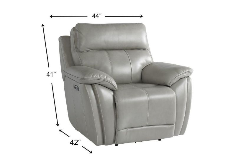 Dimension Details on the Levitate POWER Recliner in Nickel Gray by Bassett | Home Furniture Plus Bedding