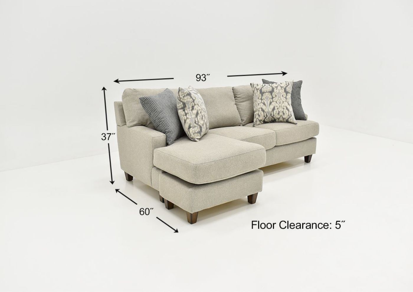 Detailed Dimension View of the Kimber Sofa by Franklin Corporation | Home Furniture Plus Bedding