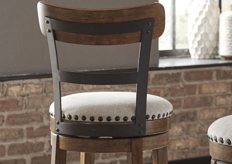 Back View of the Valebeck Counter Height Table Set 24 Inch Barstool in Brown by Ashley Furniture in a Room Setting | Home Furniture Plus Bedding