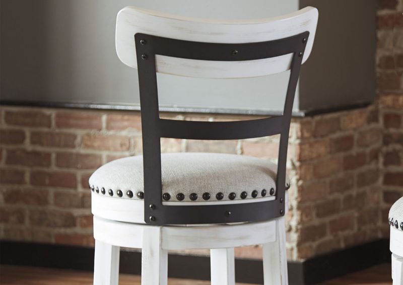 Back View of the Valebeck Counter Height Table Set 24 Inch Barstool in White by Ashley Furniture in a Room Setting | Home Furniture Plus Bedding
